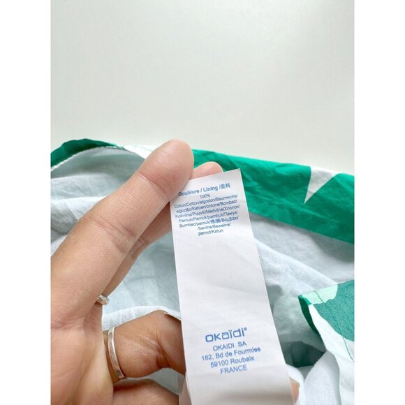 Girls' OKAIDI Green Floral Print 100% Cotton Poplin Full Circle Skirt, Size 8 - Picture 11 of 12